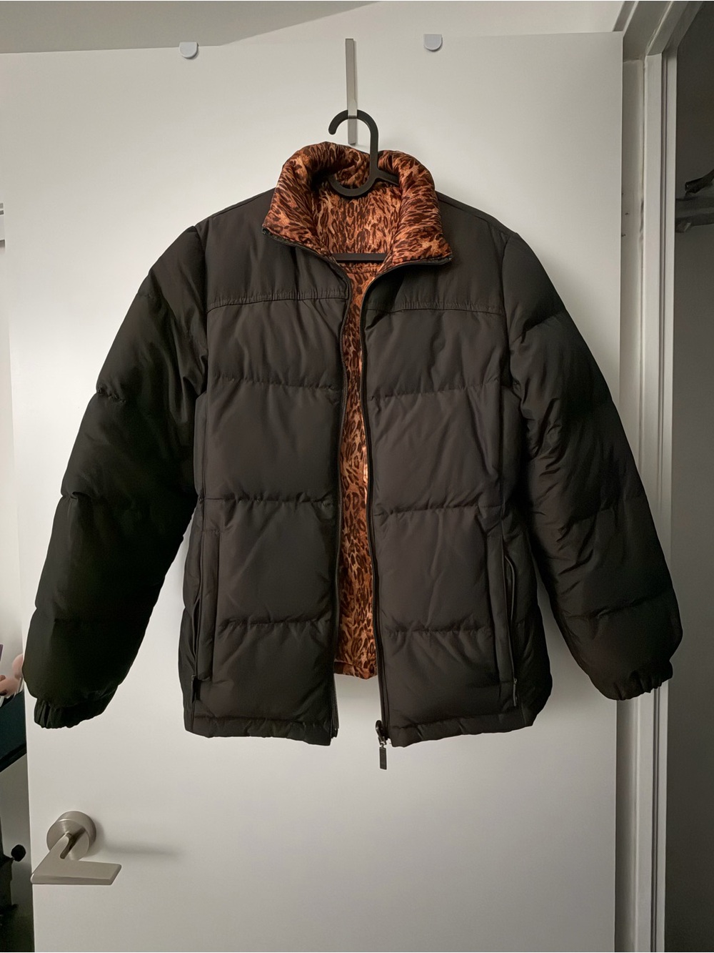 Reversible stand collar down puffer jacket (XS)